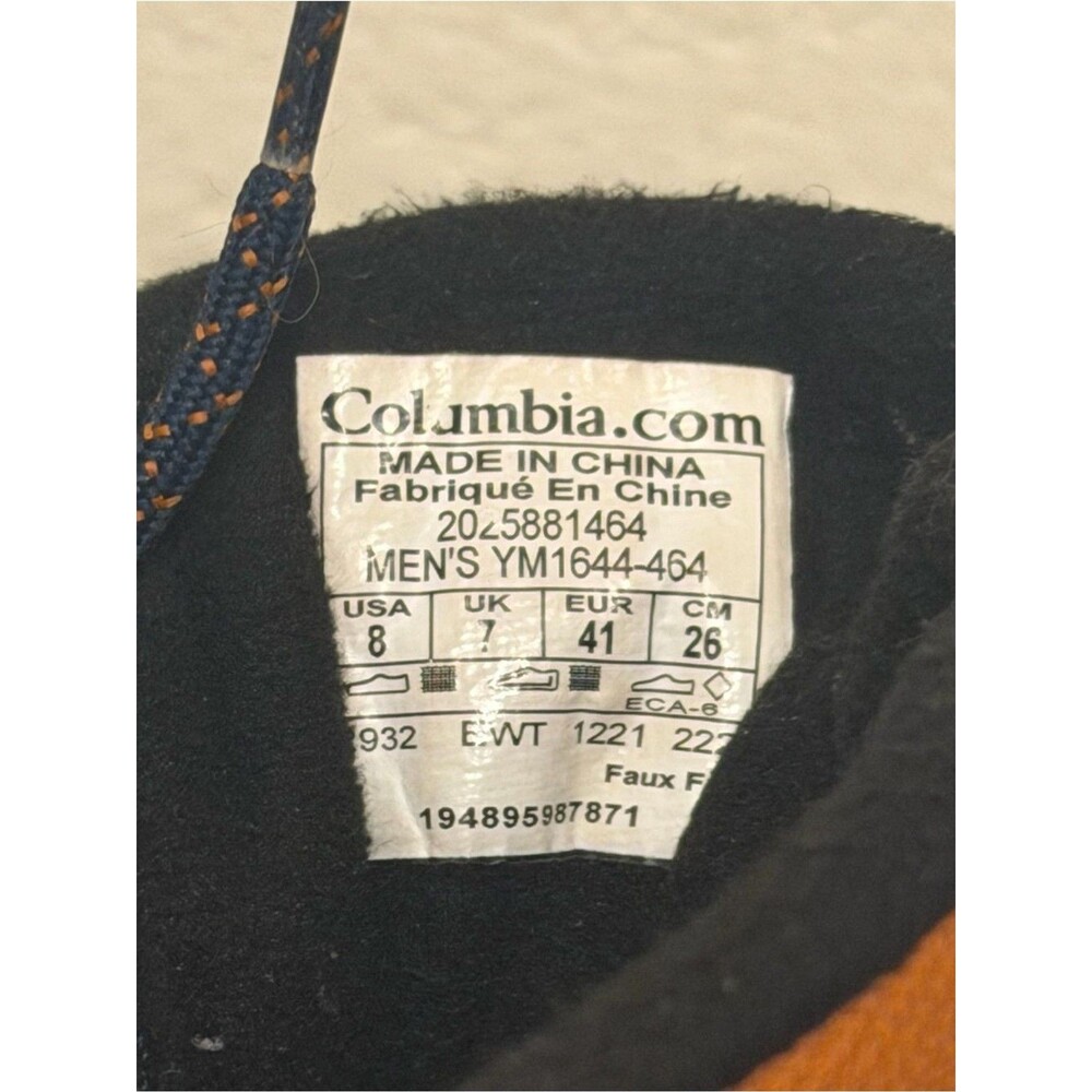 Columbia Men's Firecamp Waterproof Winter Boots Navy Blue Size 8 men’s. - Picture 6 of 7